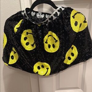 Lola and the Boys Sequin Smiley Face Skirt